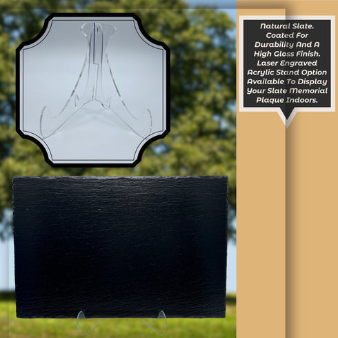 Personalized Remembrance Slate Memorial Plaque-Laser Engraved